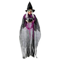 Boneco Bruxa Cordelia Decoração Halloween com Som e Luz