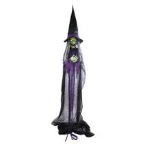 Boneco Bruxa Vanda Decoração Halloween com Som e Luz