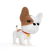 Boneco Bulldog Cachorro 15cm Puppie Realista Eddie Buldogue Em Vinil Macio E Atóxico - Puff Toys