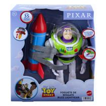 Boneco Buzz Lightyear Com Som Foguete de Resgate Toy Story Mattel