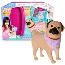 Boneco Cachorro Pug Pet Wash C/ Banheira - Adijomar Boneco Cachorro Pug Pet Wash C/ Banheira - Adijomar