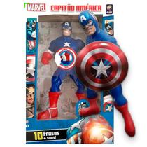 Boneco Capitão América 10 Frases Marvel 0582 Boneco Capitão América 10 Frases Marvel 0582