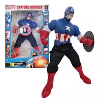 Boneco Capitão América 50 Cm Marvel 10 Frases + Sons Gigante
