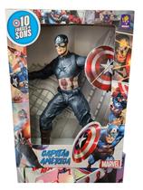 Boneco Capitão America Gigante 45cm Marvel Fala 10 Frases MIMO - 0592