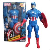 Boneco Capitão America Vingadores Heroi Marvel Original 22cm Boneco Capitão America Vingadores Heroi Marvel Original 22cm