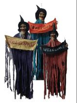 Boneco Caveira Suspenso Halloween Decoração Artigo de Festa Terror Welcome