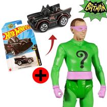 Boneco Charada The Ridler Batman e Hot Wheels Carro Batman