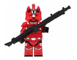 Boneco Clone Trooper Vermelho Blocos De Montar Star Wars - Mega Block Toys