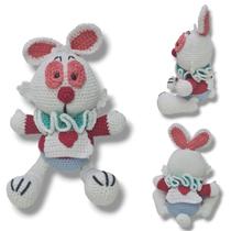 Boneco Coelho Branco Crochê 18x14cm