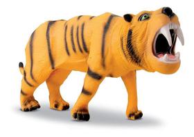 Boneco Colecao Real Animals Tigre Dente De Sabre Em Vinil Brinquedos - Bee Toys