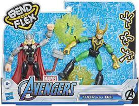 Boneco de ação Avengers Marvel Bend e Flex Thor Vs. Loki