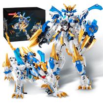 Boneco de ação Building Blocks Toy TIALLOW Mech White Tiger Boneco de ação Building Blocks Toy TIALLOW Mech White Tiger