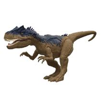 Boneco de ação de dinossauro alossauro Jurassic World Camp Cretaceous Roar Attack com recurso de ataque e sons, presente de brinquedo e colecionável