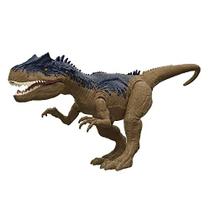 Boneco de ação de dinossauro alossauro Jurassic World Camp Cretaceous Roar Attack com recurso de ataque e sons, presente de brinquedo e colecionável
