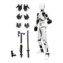 Boneco de Ação Dummy 13 - O Brinquedo Articulado que Revoluciona a Diversão! Dummy 13:BRANCO E PRETO
