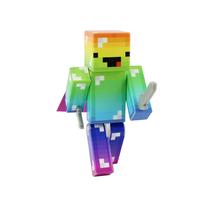 Boneco de ação EnderToys Derpy Rainbow Guy de 10 cm com acesso.