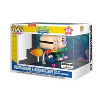 Boneco de ação Funko Pop! Rides Deluxe Spongebob Mermaid Man e Barnacle Boy com barco-móvel invisível