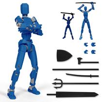 Boneco de ação Gencokok Titan 13 T13 20cm com conjunto de 6 armas