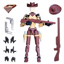 Boneco de ação JoriBobo Western Cowboy T13 com boneco impresso em 3D Boneco de ação JoriBobo Western Cowboy T13 com boneco impresso em 3D