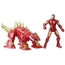 Boneco de ação Marvel Mech Strike Mechasaurs Iron Man 10cm