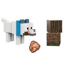 Boneco de ação Minecraft Wolf de 8,26 cm com acessório e Craft-a-Block