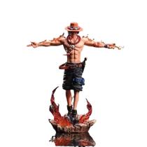 Boneco de ação One Piece Ace de 27,5 cm em PVC com base iluminada