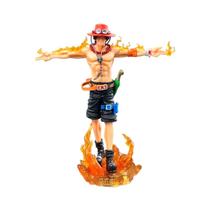 Boneco de ação One Piece Ace Flame com base iluminada de 26 cm