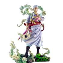 Boneco de ação One Piece Zoro 28 cm com efeitos flamejantes em PVC