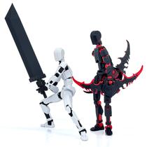 Boneco de ação Qoopower T13, robô articulado com conjunto de armas