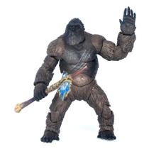 Boneco de ação SHM King Kong com machado de 14 cm de PVC dobrável