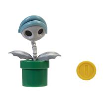 Boneco de Ação Super Mario - Boneco Piranha 4 Polegadas com Moeda
