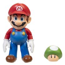 Boneco de ação Super Mario de 10 cm com 1 acessório de cogumelo