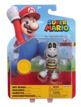 Boneco de ação Super Mario Dry Bones com moeda de 10 cm ou mais de 3 anos