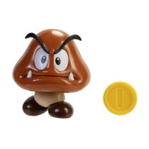 Boneco de ação Super Mario Goomba de 10 cm com acessório para moedas