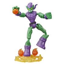 Boneco de ação Toy Spider-Man Marvel Bend e Flex Green Goblin