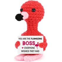 Boneco de brinquedo BDAyption Crochet Funny Flamingo Boss Gift Boneco de brinquedo BDAyption Crochet Funny Flamingo Boss Gift