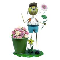 Boneco De Ferro decorativo Menino Para Enfeite Flores e Jardim (BOM-M-19)