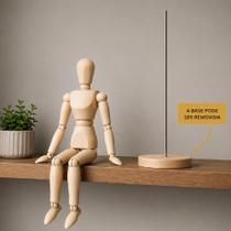 Boneco De Madeira 30cm Articulado Decorativo Para Croqui