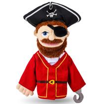 Boneco de mão ZJoey Pirate Plush, boca móvel de 36 cm