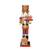 Boneco De Natal De Madeira De 35cm E 38cm, Quebra-Nozes, Homem De Gengibre, Decoração Para Casa E Boneco De Natal De Madeira De 35cm E 38cm, Quebra-Nozes, Homem De Gengibre, Decoração Para Casa E