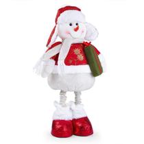 Boneco De Natal Decorativo Em Poliéster Brilho Com Ajuste De Altura 78cm Boneco De Neve Boneco De Natal Decorativo Em Poliéster Brilho Com Ajuste De Altura 78cm Boneco De Neve
