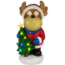 Boneco de Natal Rena Iluminada Led Árvore Luz 8 Musicas Decoração Luxo