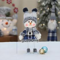 Boneco de Neve Azul de Pelúcia - Enfeite de Natal para Árvore e Decoração de Casa