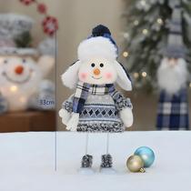 Boneco de Neve Azul de Pelúcia - Enfeite de Natal para Árvore e Decoração de Casa