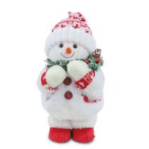 Boneco de Neve com Cachecol Branco e Vermelho 24cm como Enfeite de Natal