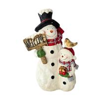 Boneco de neve com filho - placa