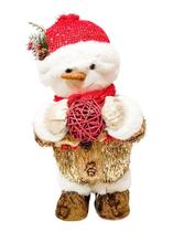 Boneco de neve com gorro vermelho