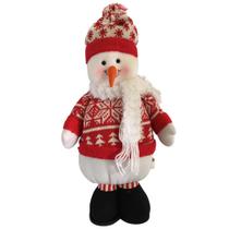 Boneco De Neve de Natal Decorativo Com Casaco Gorro 48cm - Mabruk