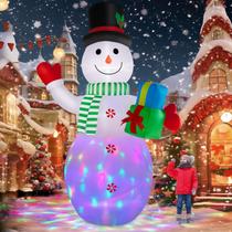 Boneco de neve de Natal inflável de 3,7 m BrdJade com luzes LED