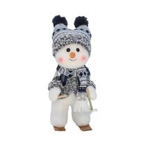 Boneco de Neve de Pelúcia Azul - Enfeite de Natal para Árvore